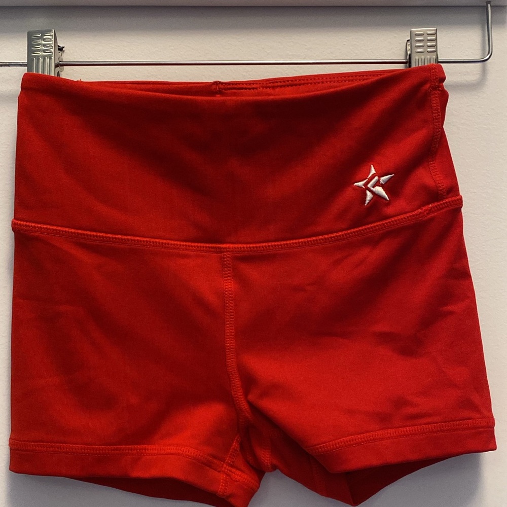 Star Logo Red Kids Athletic Shorts